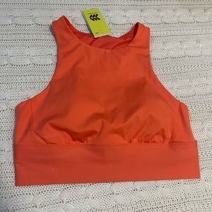 Coral high neck sports bra